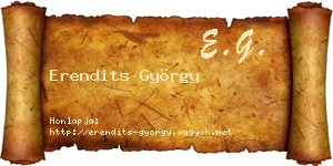 Erendits György névjegykártya